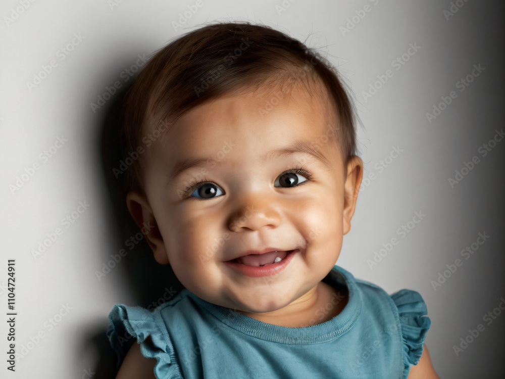 A baby radiating untainted joy and wonder. A baby radiating untainted joy and wonder.
