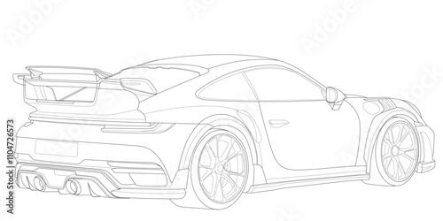 Sports car outline silhouette