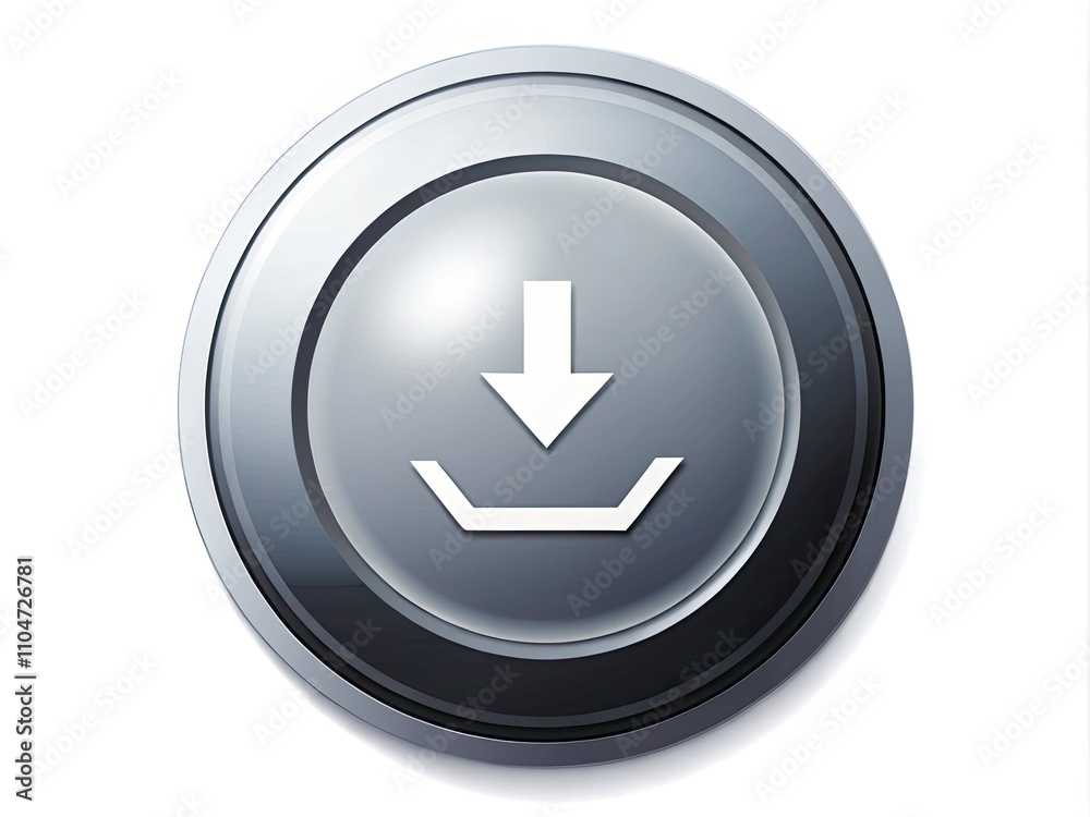 Digital Download Button Silhouette in Grey - Round Sign for E-commerce and Online Retail Use Digital Download Button Silhouette in Grey - Round Sign for E-commerce and Online Retail Use