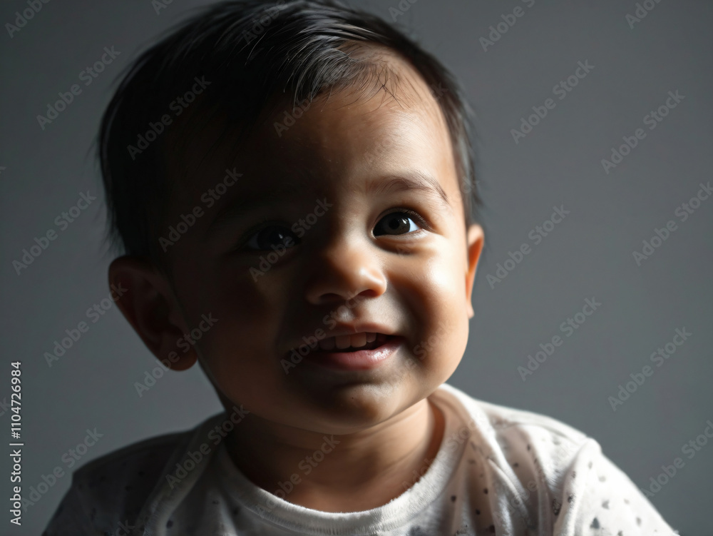 An infant radiating happiness and wonder. An infant radiating happiness and wonder.