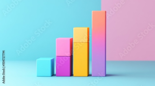 Colorful Chart Display with Gradients for Data Visualization