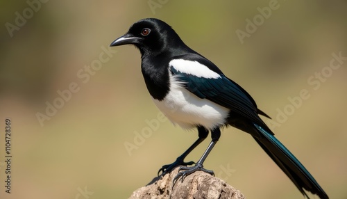  Elegant bird in natures spotlight