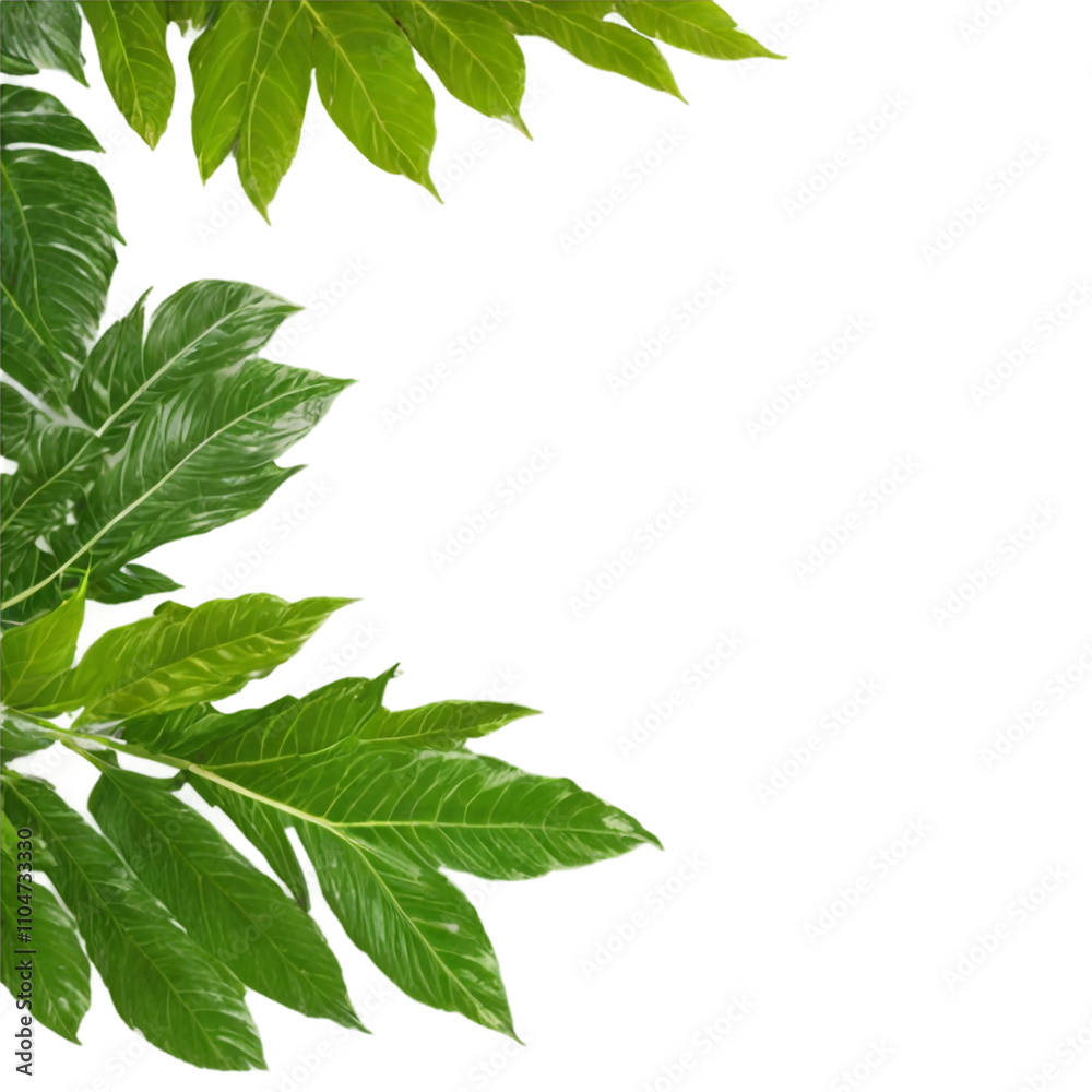 Vibrant green leaves showcasing natural beauty in a serene environment Vibrant green leaves showcasing natural beauty in a serene environment