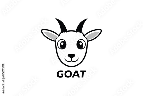 Unique Goat Lettering with Line Art.