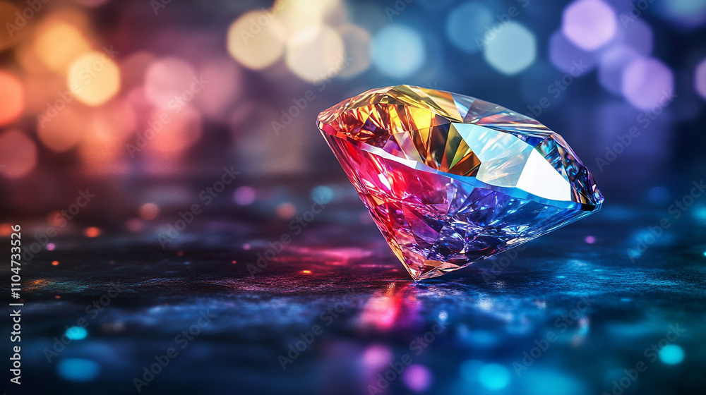 dazzling diamond with multifaceted cuts reflecting light in a mesmerizing array of colors, symbolizing brilliance, clarity, and luxury, capturing the essence of elegance and preciousness dazzling diamond with multifaceted cuts reflecting light in a mesmerizing array of colors, symbolizing brilliance, clarity, and luxury, capturing the essence of elegance and preciousness