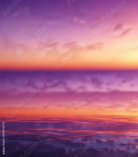 Blurred sunset horizon in orange and purple tones with abstract pattern, tones, horizon