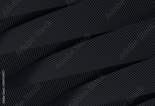 Wallpaper Mural Wavy, parallel black lines create a futuristic, dynamic, minimalist design Torontodigital.ca