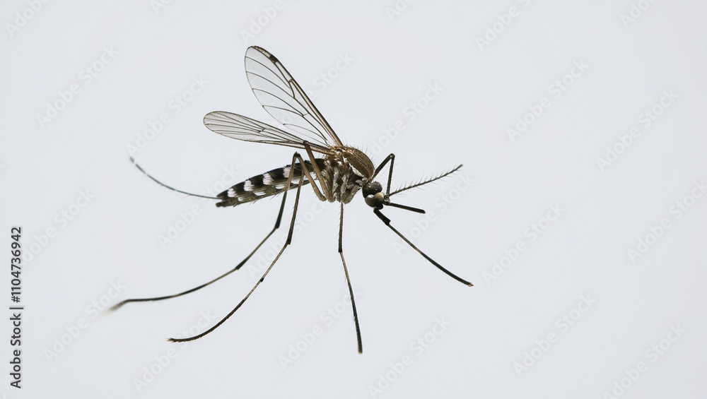 AI generative. Close up of perch mosquito with white background. 1 AI generative. Close up of perch mosquito with white background. 1