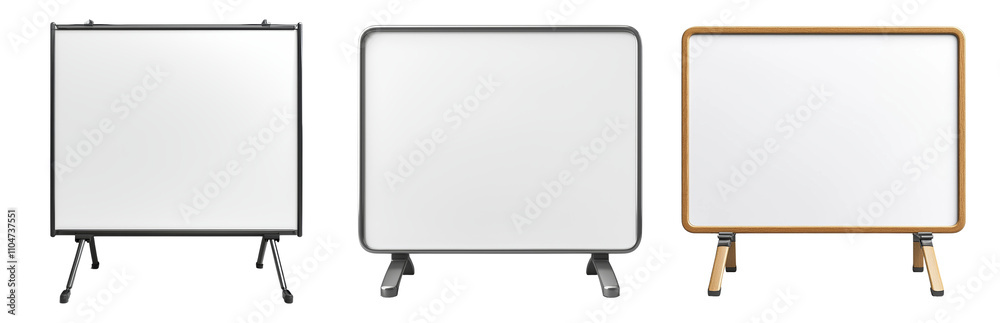 Naklejka premium Collection of Blank Whiteboards for Presentations Isolated on transparent background png