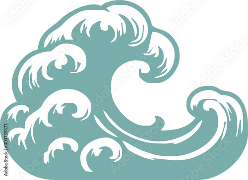 Blue ocean waves. Abstract sea silhouette wave icon. Marine decorative splashes, spray, splatter water sign. Tsunami, nautical tide, storm and weather on ocean. Vector set. Different streams
Vector Fo