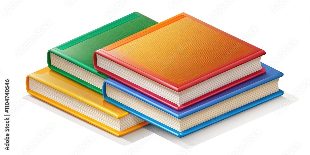 Three Thin Books Isometric Icon in 3D Style on Transparent Background - Perfect Vector Illustration for Educational and Digital Design Projects Three Thin Books Isometric Icon in 3D Style on Transparent Background - Perfect Vector Illustration for Educational and Digital Design Projects