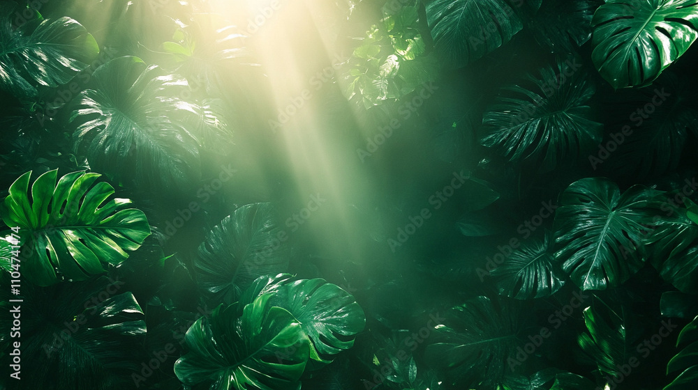 green monstera leaves creating a lush, chaotic backdrop symbolizing nature's untamed beauty and the intricate balance of growth in an organic environment green monstera leaves creating a lush, chaotic backdrop symbolizing nature's untamed beauty and the intricate balance of growth in an organic environment