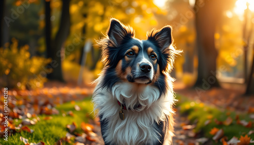 cirneco dell etna dog beautiful autumn portrait walk in the park magic light isolated with white highlights, png photo