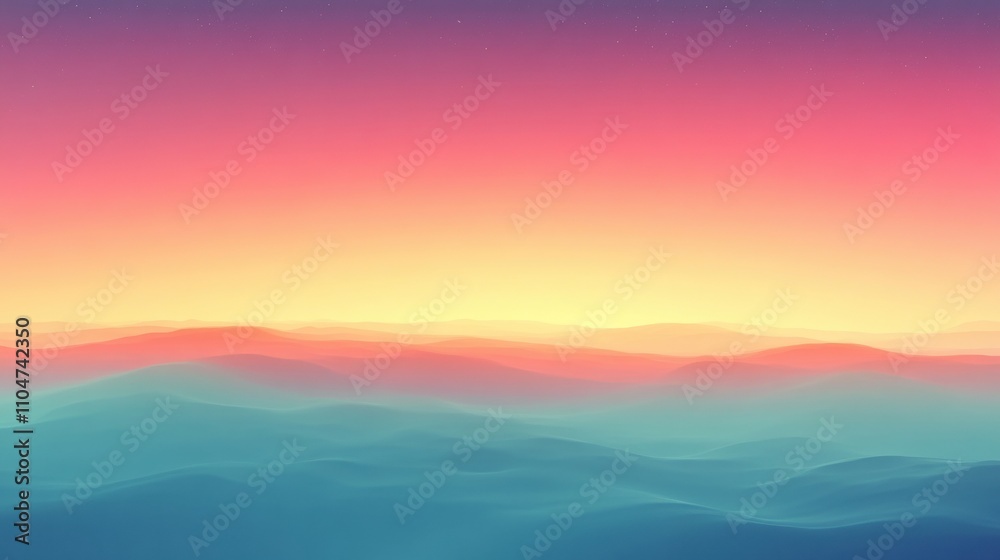 Obraz premium Soft Gradient Horizon with Blurred Lines in Subtle Colors