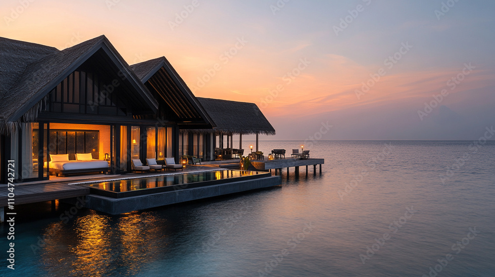 luxurious overwater villa with a sleek, modern design, offering breathtaking views of the turquoise ocean and a perfect blend of comfort and elegance for an unforgettable tropical getaway luxurious overwater villa with a sleek, modern design, offering breathtaking views of the turquoise ocean and a perfect blend of comfort and elegance for an unforgettable tropical getaway
