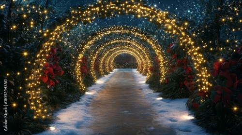 Enchanted Garden Pathway Illuminated with Twinkling Fairy Lights