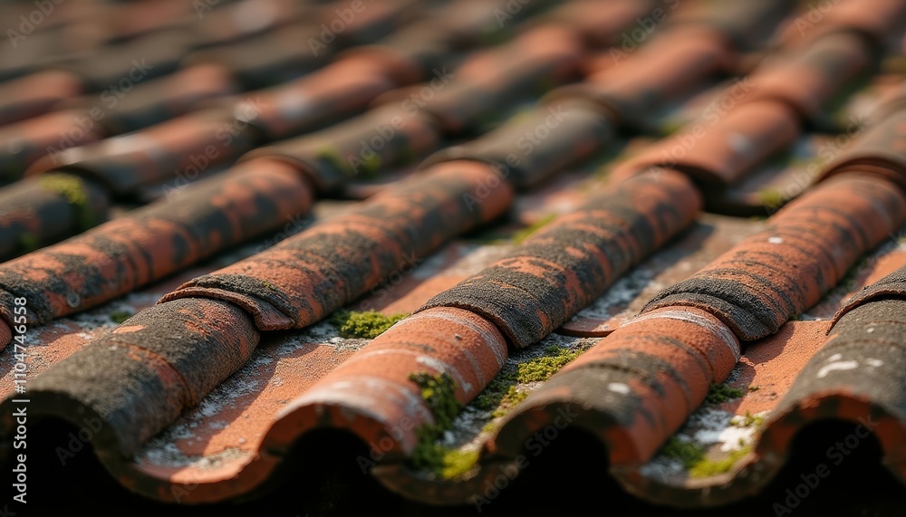 Weathered charm of old rooftops