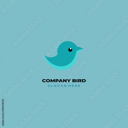 simple colored little bird logo for brand