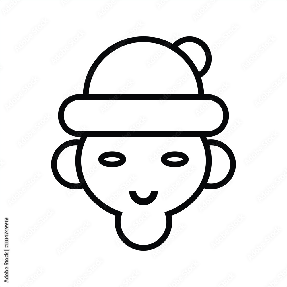 santa claus vector icon line template santa claus vector icon line template