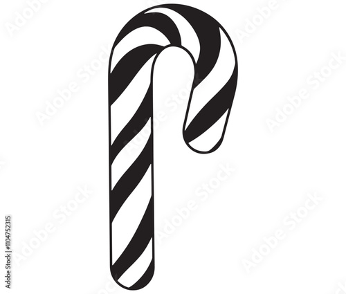 Candy cane isolated on white background, Candy cane icon