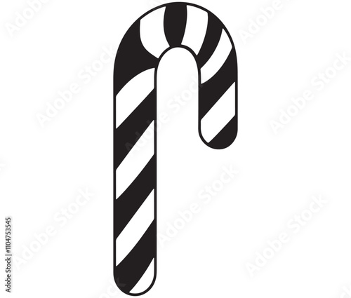 Candy cane isolated on white background, Candy cane icon