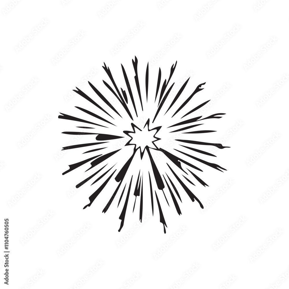 Christmas-Themed Fireworks Silhouettes - Vector Art Design. Christmas-Themed Fireworks Silhouettes - Vector Art Design.