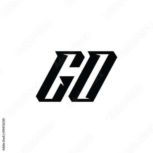 GO monogram logo design letter text name symbol monochrome logotype alphabet character simple logo