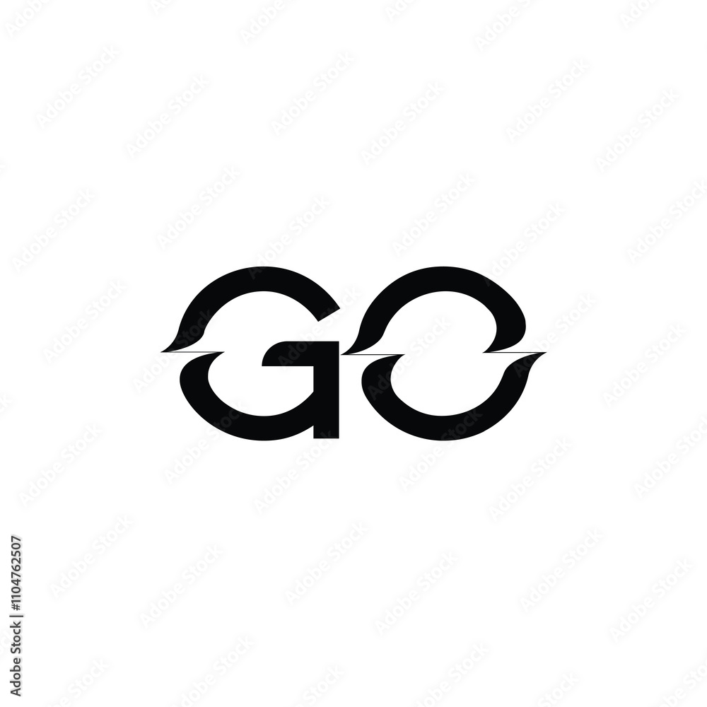 GO monogram logo design letter text name symbol monochrome logotype alphabet character simple logo GO monogram logo design letter text name symbol monochrome logotype alphabet character simple logo