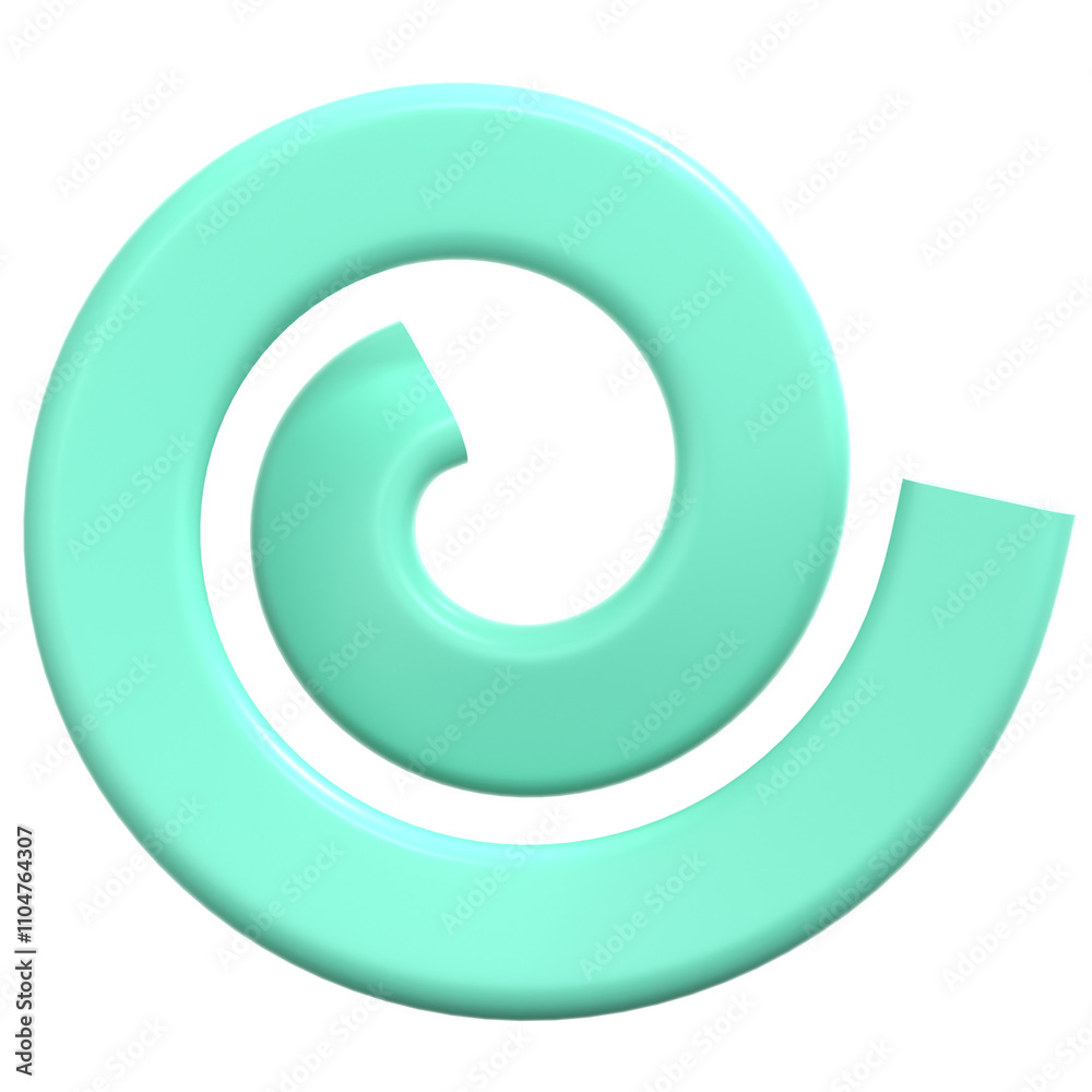 Tosca Spiral Geometry Color 3D Icon Illustration. Low Poly Style Tosca Spiral Geometry Color 3D Icon Illustration. Low Poly Style