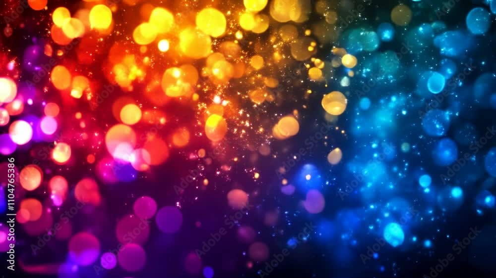 Colorful bokeh lights create vibrant and dreamy background, blending hues of orange, yellow, green, and blue, evoking joy and wonder for creative projects. Colorful bokeh lights create vibrant and dreamy background, blending hues of orange, yellow, green, and blue, evoking joy and wonder for creative projects.