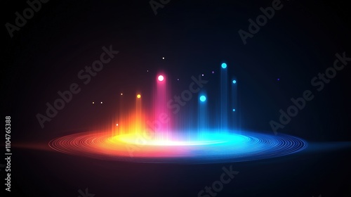 Colorful abstract light display on dark background