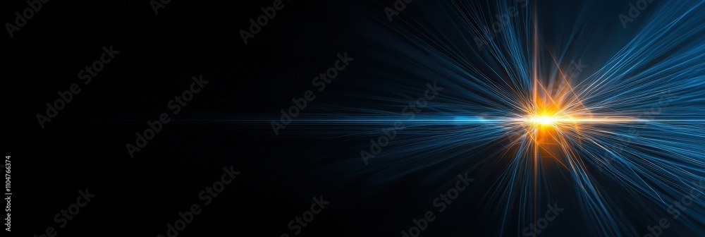 Fototapeta premium Dynamic abstract light rays in blue and orange