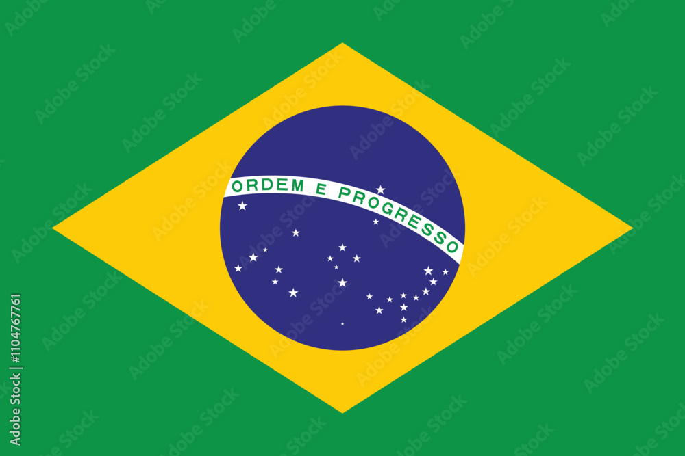 Fototapeta premium Flag of Brazil vector design and illustration , flag of brazil