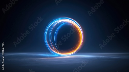 Glowing abstract orb with vibrant light trails