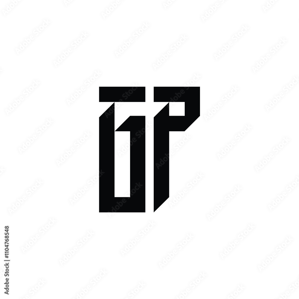 Obraz premium GP monogram logo design letter text name symbol monochrome logotype alphabet character simple logo