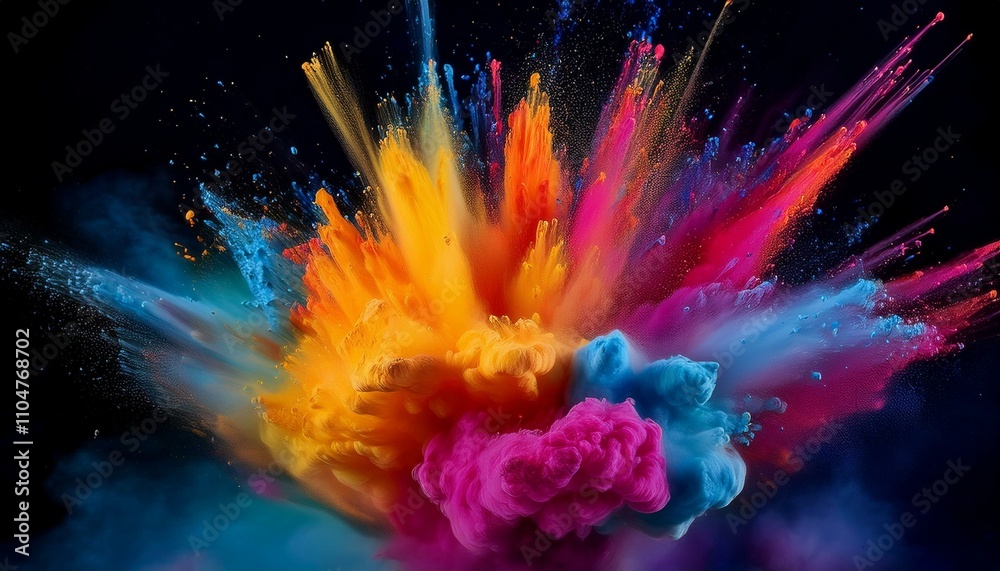 Vibrant explosion of color in motion. A dynamic display of hues. Vibrant explosion of color in motion. A dynamic display of hues.