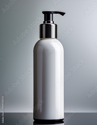 Sleek white pump bottle with a silver accent, minimalist design.