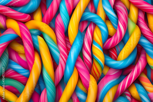 Wallpaper Mural Close-up of colorful candy canes arranged in a festive pattern, ideal for holiday backgrounds and designs Torontodigital.ca