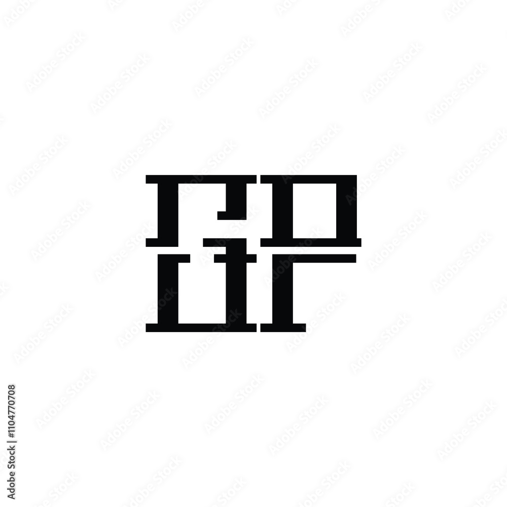 Obraz premium GP monogram logo design letter text name symbol monochrome logotype alphabet character simple logo