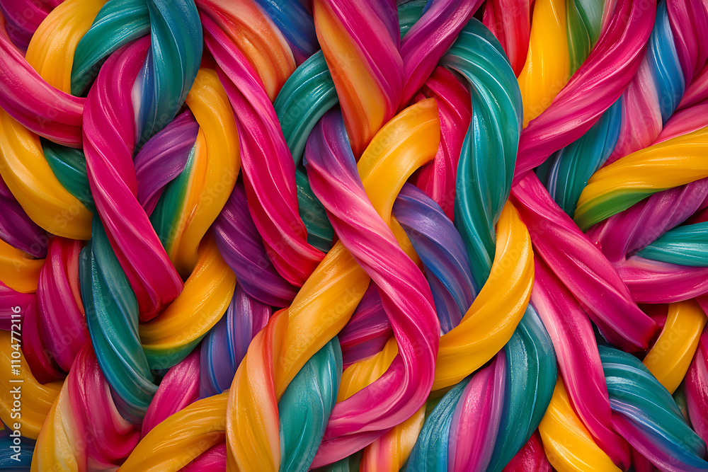 Close-up of colorful candy canes arranged in a festive pattern, ideal for holiday backgrounds and designs Close-up of colorful candy canes arranged in a festive pattern, ideal for holiday backgrounds and designs