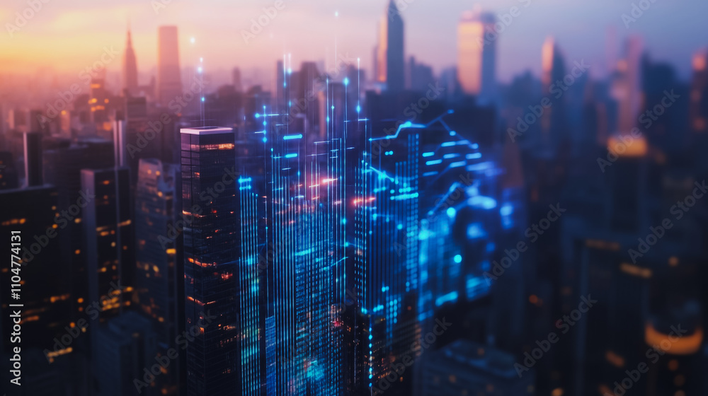 Smart digital city with connection cyber security network reciprocity over the twilight cityscape.future wireless digital city and social media networking systems that connects people within the city
Smart digital city with connection cyber security network reciprocity over the twilight cityscape.future wireless digital city and social media networking systems that connects people within the city