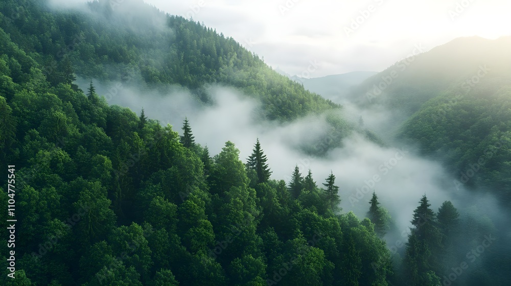 Misty Mountain Forest Landscape Misty Mountain Forest Landscape