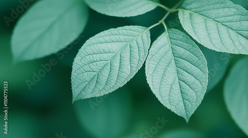 Nature's tranquility close-up photography of floral leaves in lush green serenity