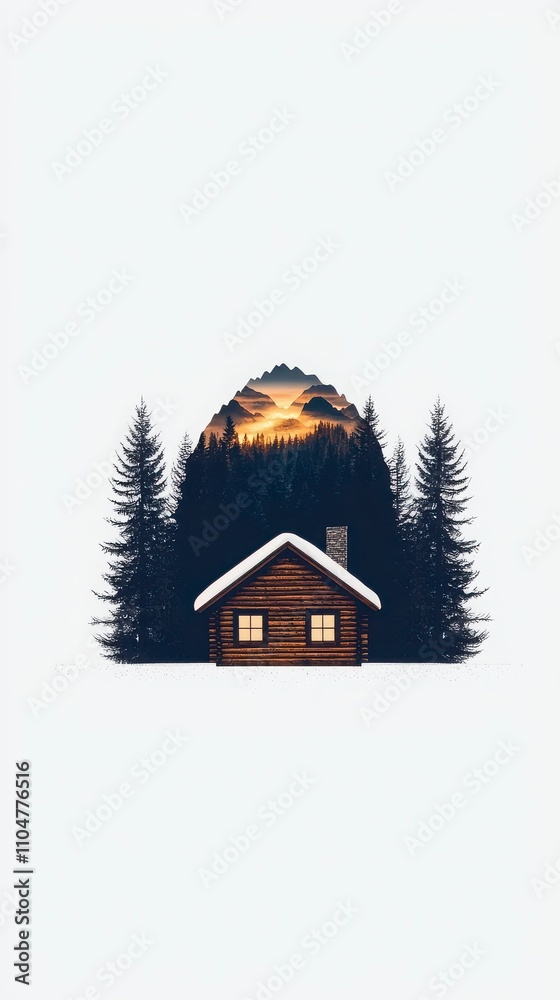 Naklejka premium Mountain Cabin Dream