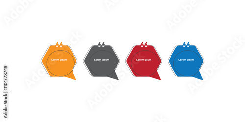 Hexagon shape chat bubble with four different colours