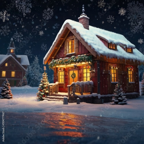 Wallpaper Mural Christmas tree in the night Torontodigital.ca