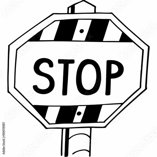 Stop sign illustrations vector art isolated white background 