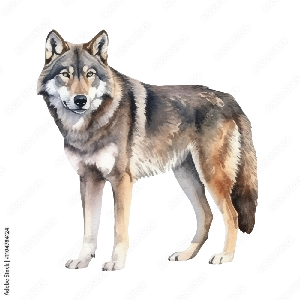 Watercolor Wolf isolated white background Watercolor Wolf isolated white background
