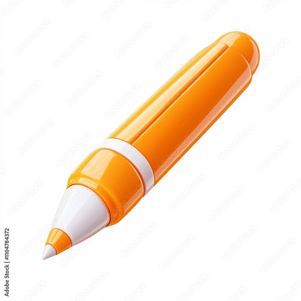 Isometric Toy-Like Highlighter Icon on Minimalist White Background Isometric Toy-Like Highlighter Icon on Minimalist White Background
