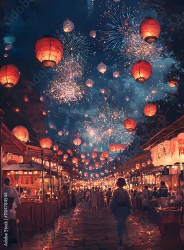 festival in Japan with lots of fun and food

